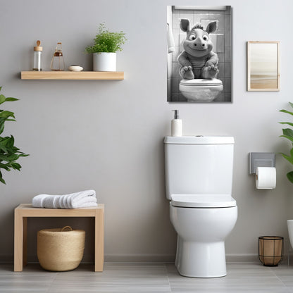 Lustiges Wandbild – Baby-Panda Bär auf Toilette