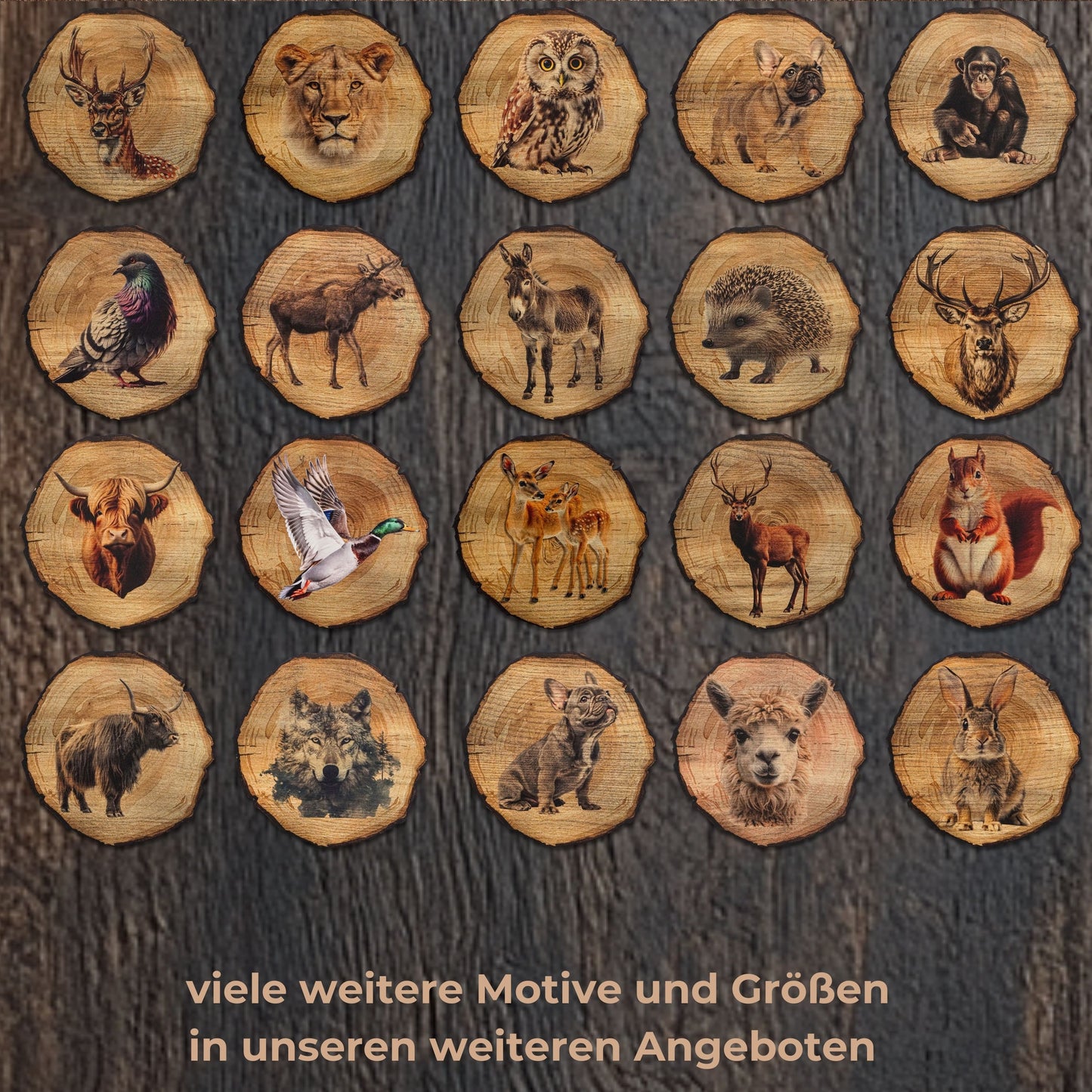 Wandbild Holzoptik Hochlandrind