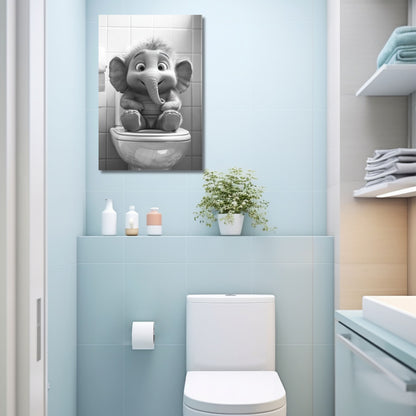 Lustiges Wandbild – Baby-Ferkel auf Toilette