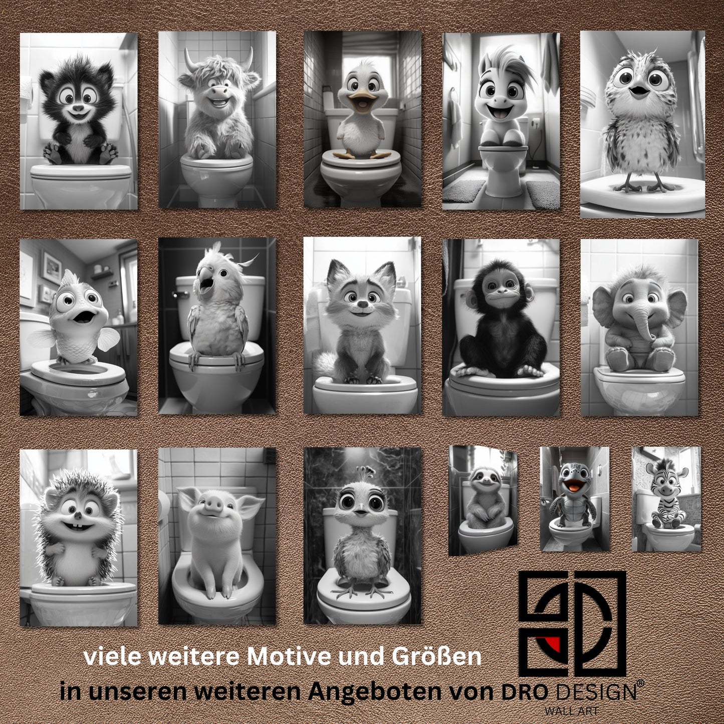 Lustiges Wandbild – Baby-Ferkel auf Toilette