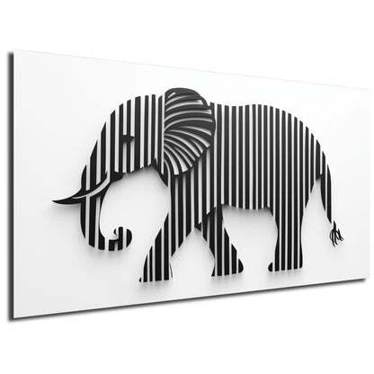 Wandbild Streifenelefant – Kreative Tierillustration mit einzigartigem Design