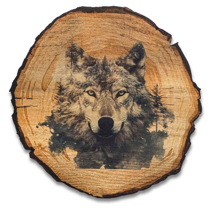 Wandbild Holzoptik Wolf