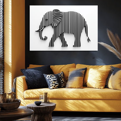 Wandbild Streifenelefant – Kreative Tierillustration mit einzigartigem Design