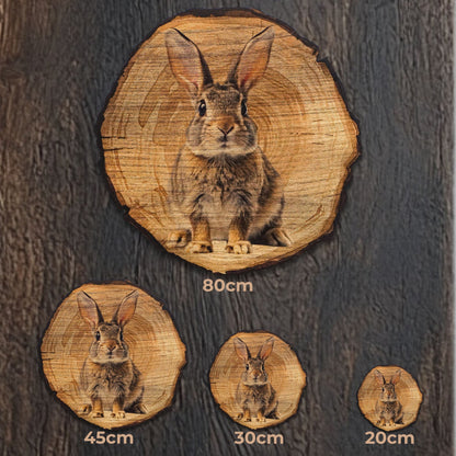 Wandbild Holzoptik Hase