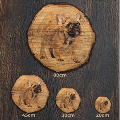 Wandbild Holzoptik Bulldogge