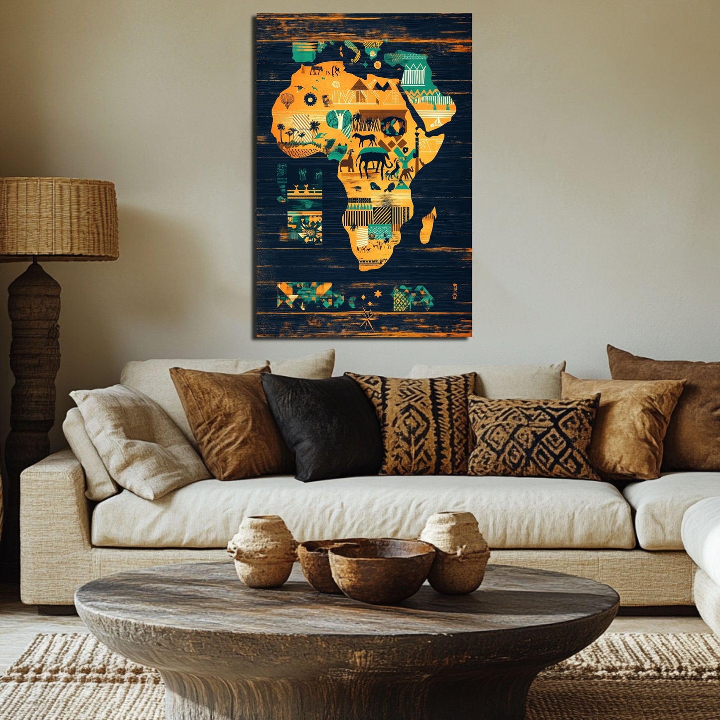 Wandbild Kontinent – Afrikanische Landschaft und kulturelle Vielfalt