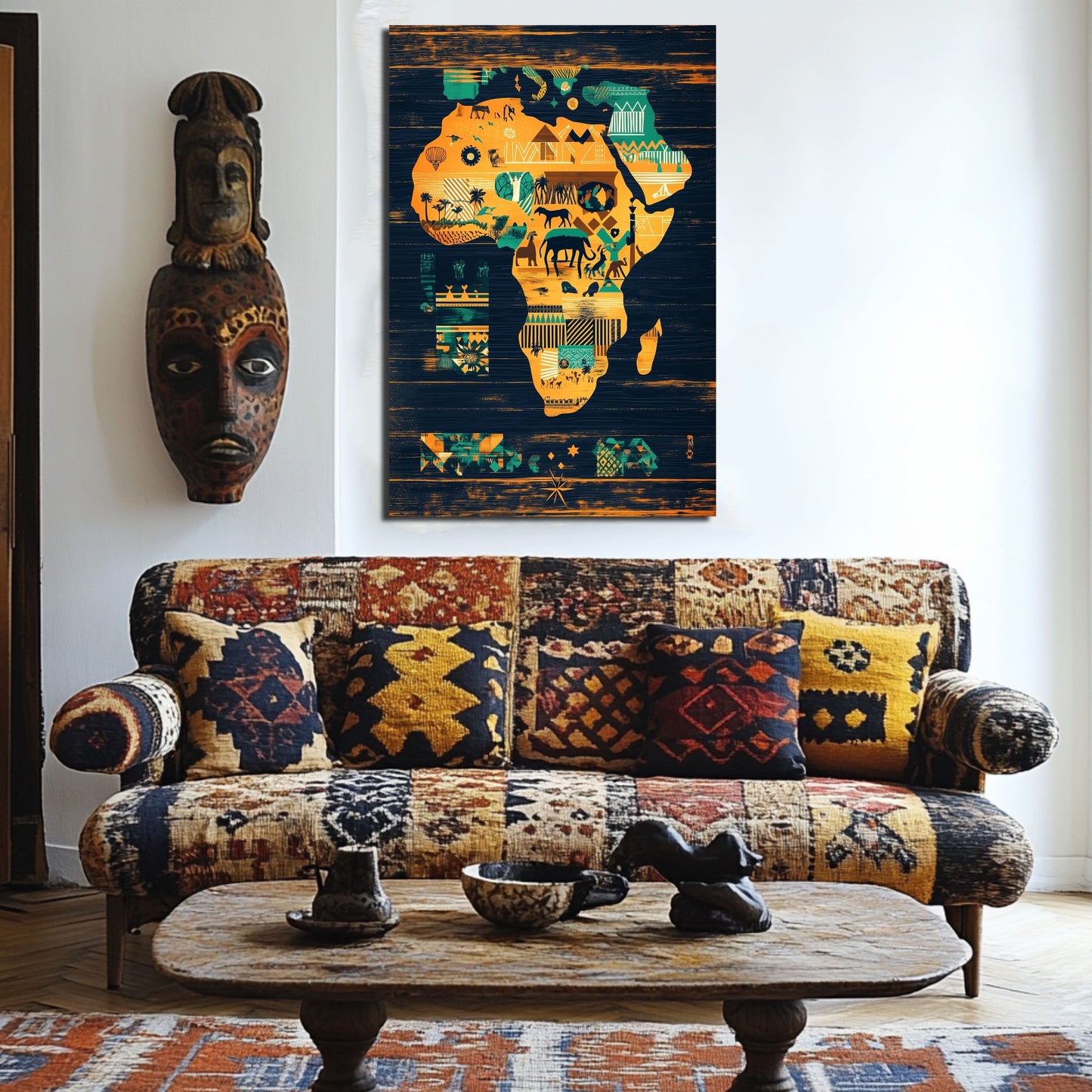 Wandbild Kontinent – Afrikanische Landschaft und kulturelle Vielfalt