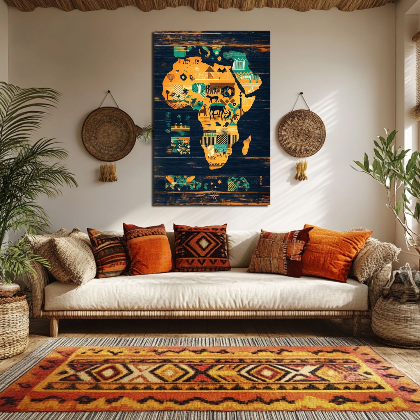 Wandbild Kontinent – Afrikanische Landschaft und kulturelle Vielfalt