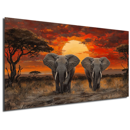 Wandbild Savanne – Endlose Landschaft mit wilder Tierwelt