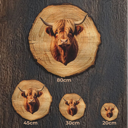 Wandbild Holzoptik Stier