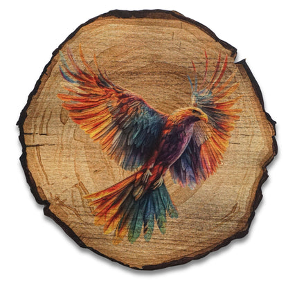 Wandbild Holzoptik Vogel