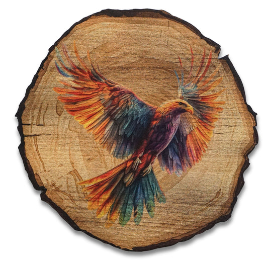 Wandbild Holzoptik Vogel